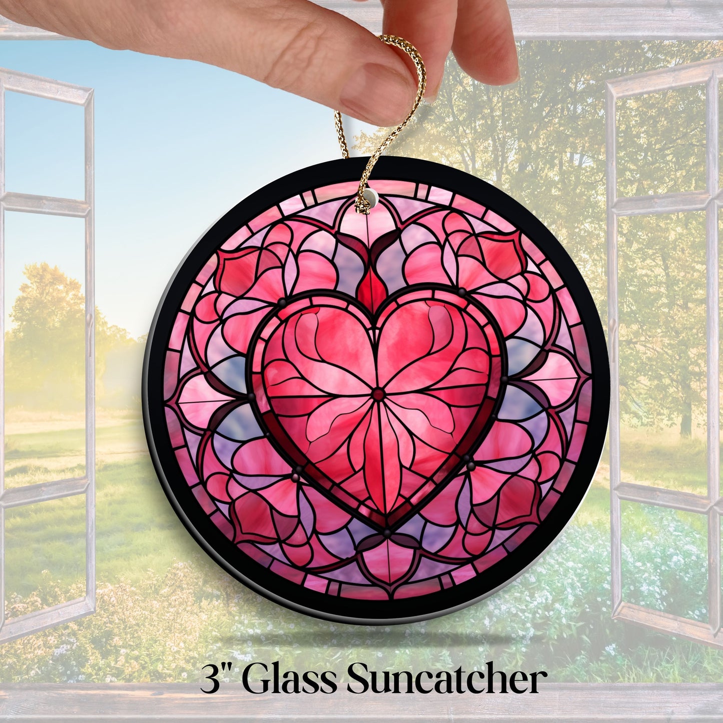 Glass Suncatcher Stained Glass 97-09 Valentine Heart