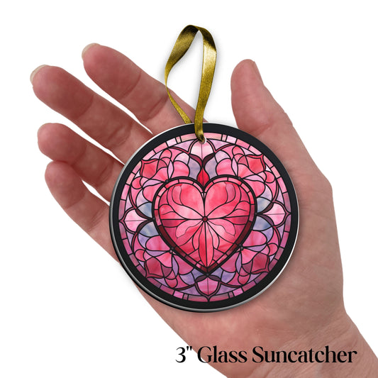 Glass Suncatcher Stained Glass 97-09 Valentine Heart