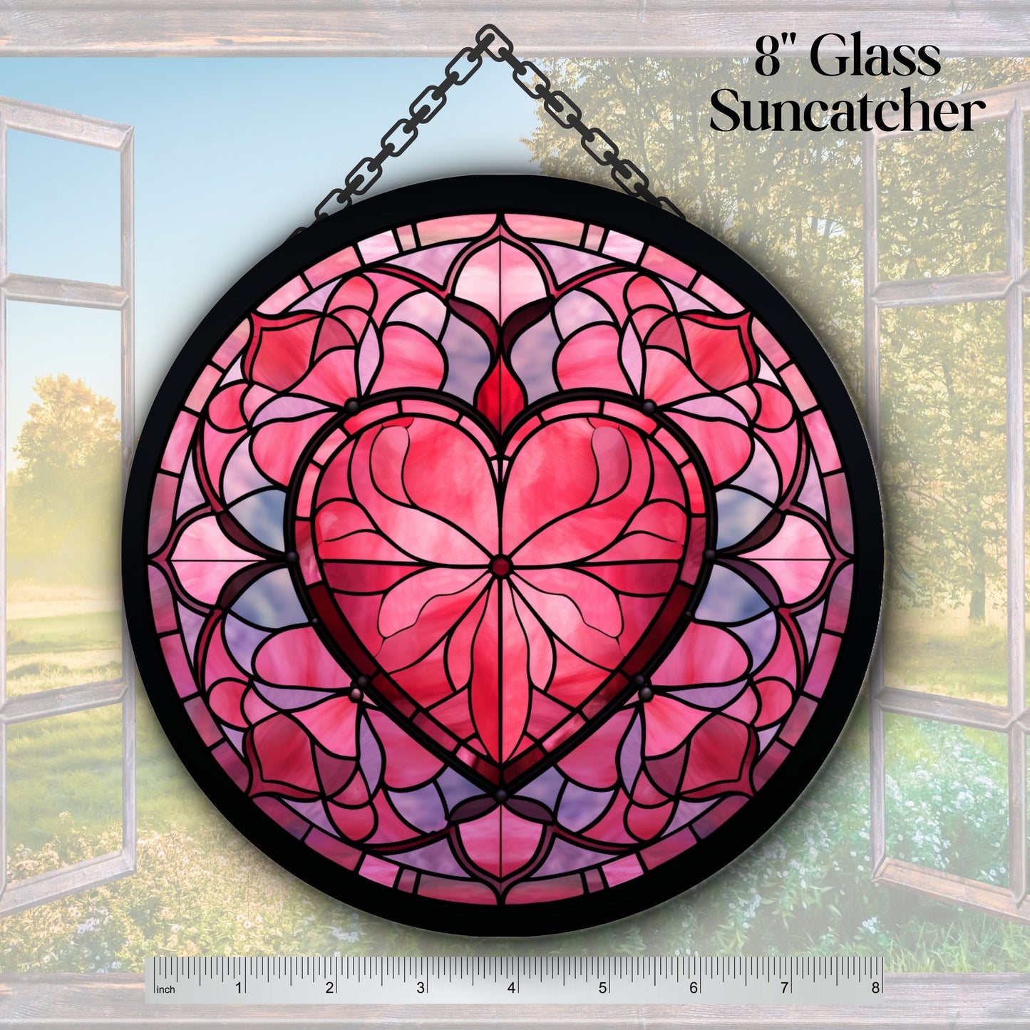 Glass Suncatcher Stained Glass 97-09 Valentine Heart