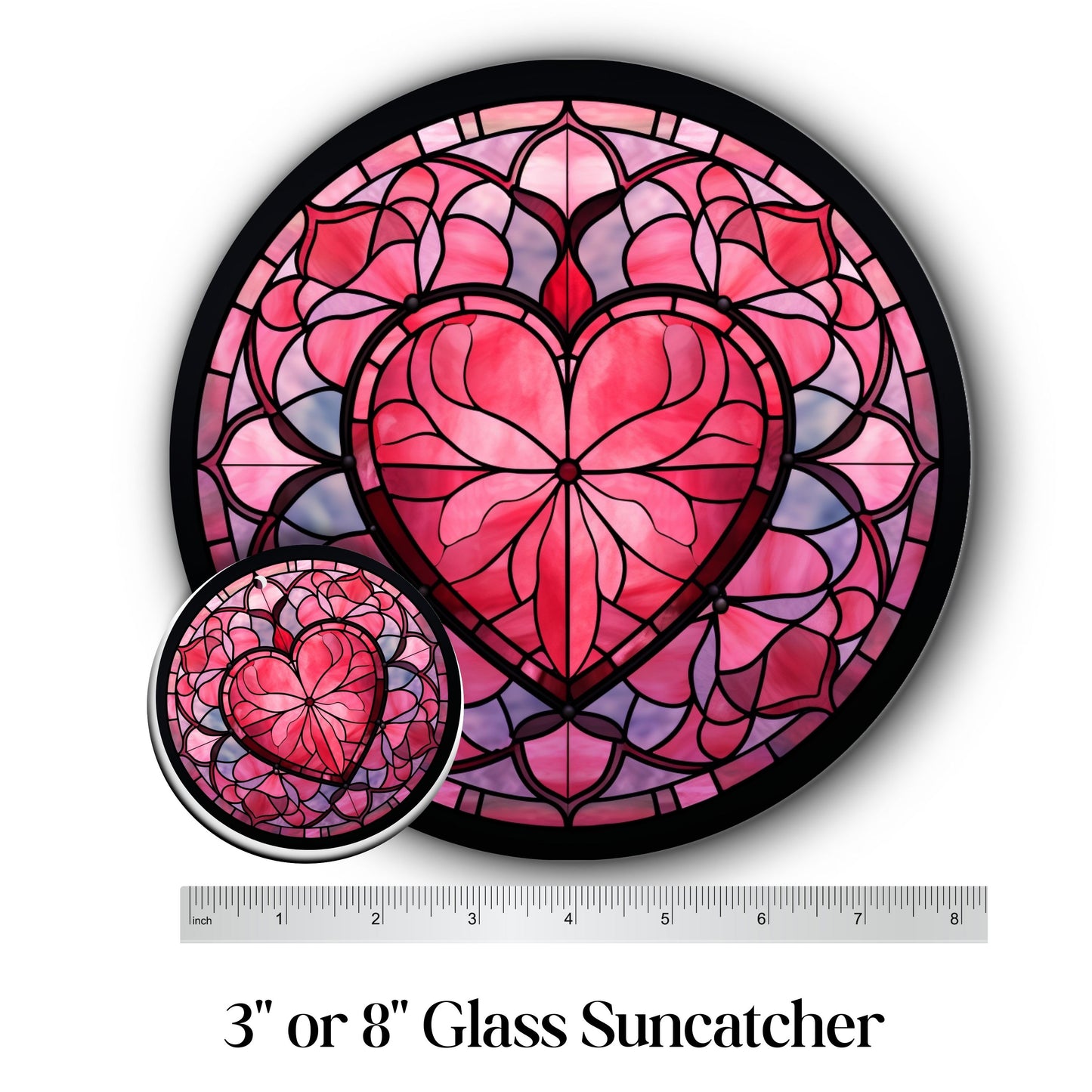 Glass Suncatcher Stained Glass 97-09 Valentine Heart