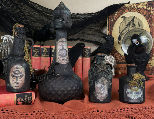 Handmade Halloween Potion Bottles Set 12