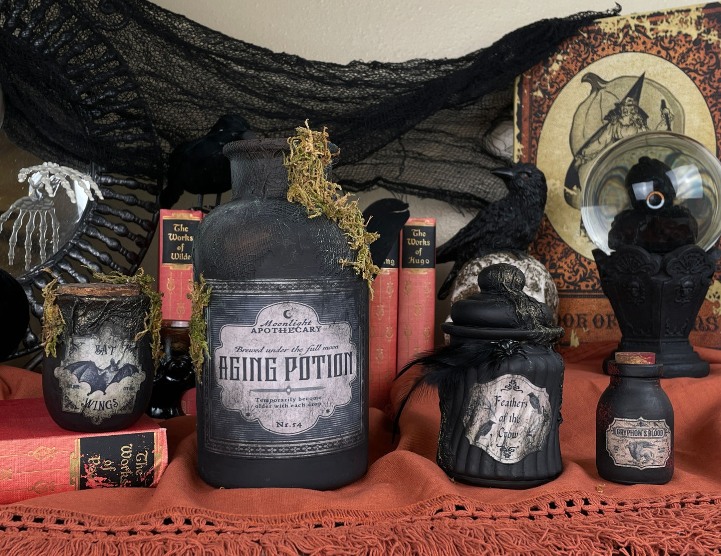 Handmade Halloween Potion Bottles Set 14