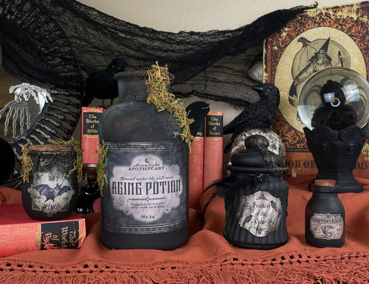 Handmade Halloween Potion Bottles Set 14