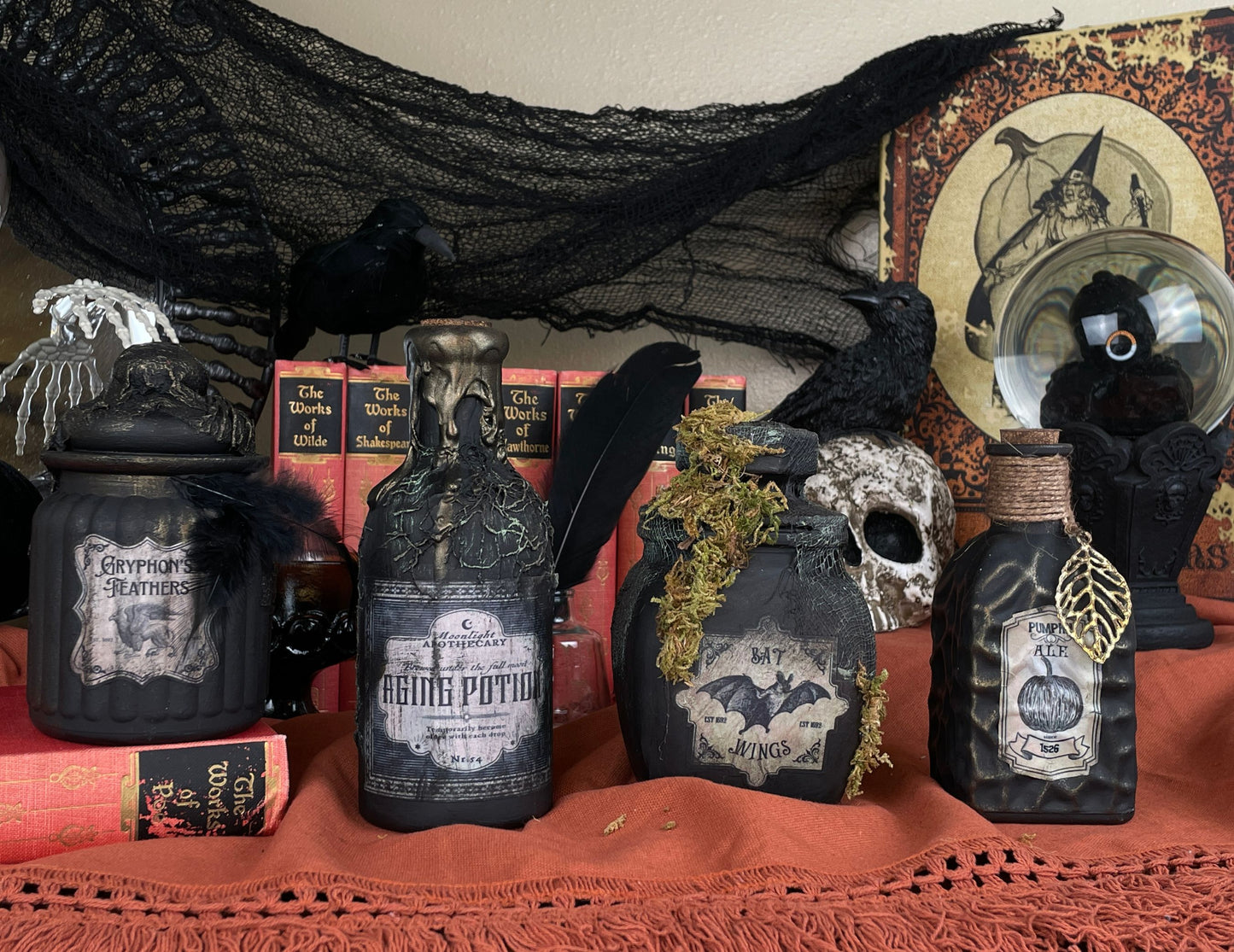 Handmade Halloween Potion Bottles Set 15