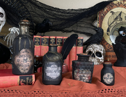 Handmade Halloween Potion Bottles Set 17