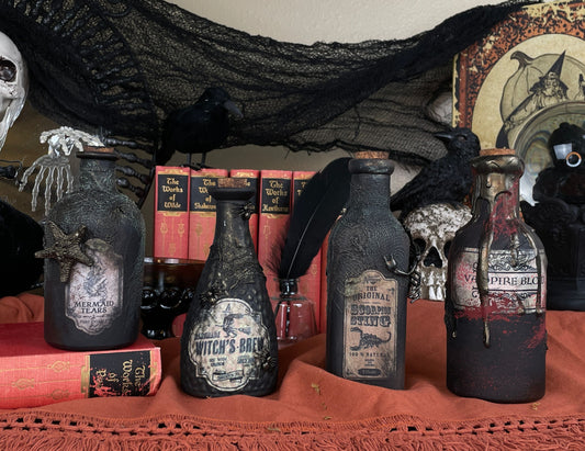 Handmade Halloween Potion Bottles Set 18