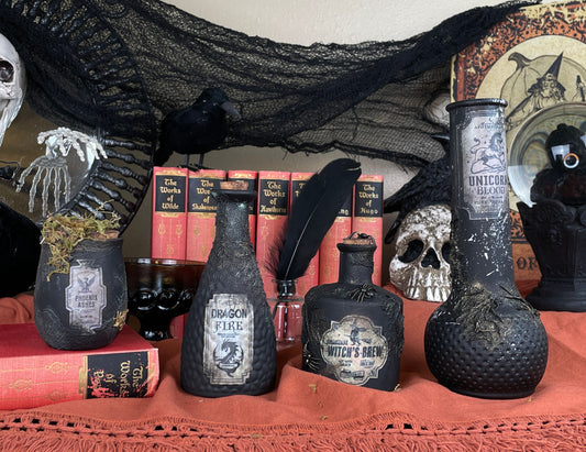 Handmade Halloween Potion Bottles Set 21