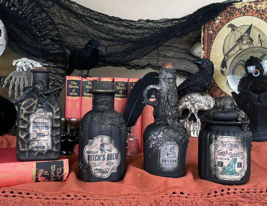 Handmade Halloween Potion Bottles Set 23