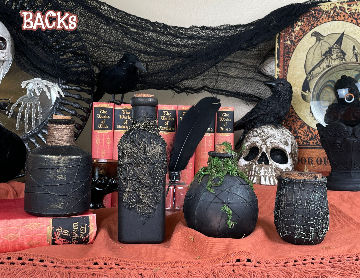 Handmade Halloween Potion Bottles Set 24