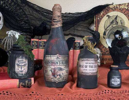 Handmade Halloween Potion Bottles Set 2