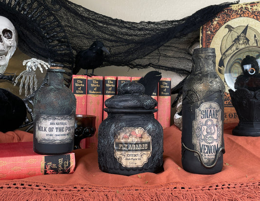 Handmade Halloween Potion Bottles Set 36