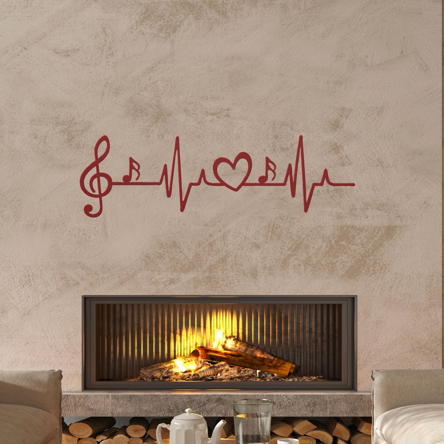 Heartbeat Music Note Wall