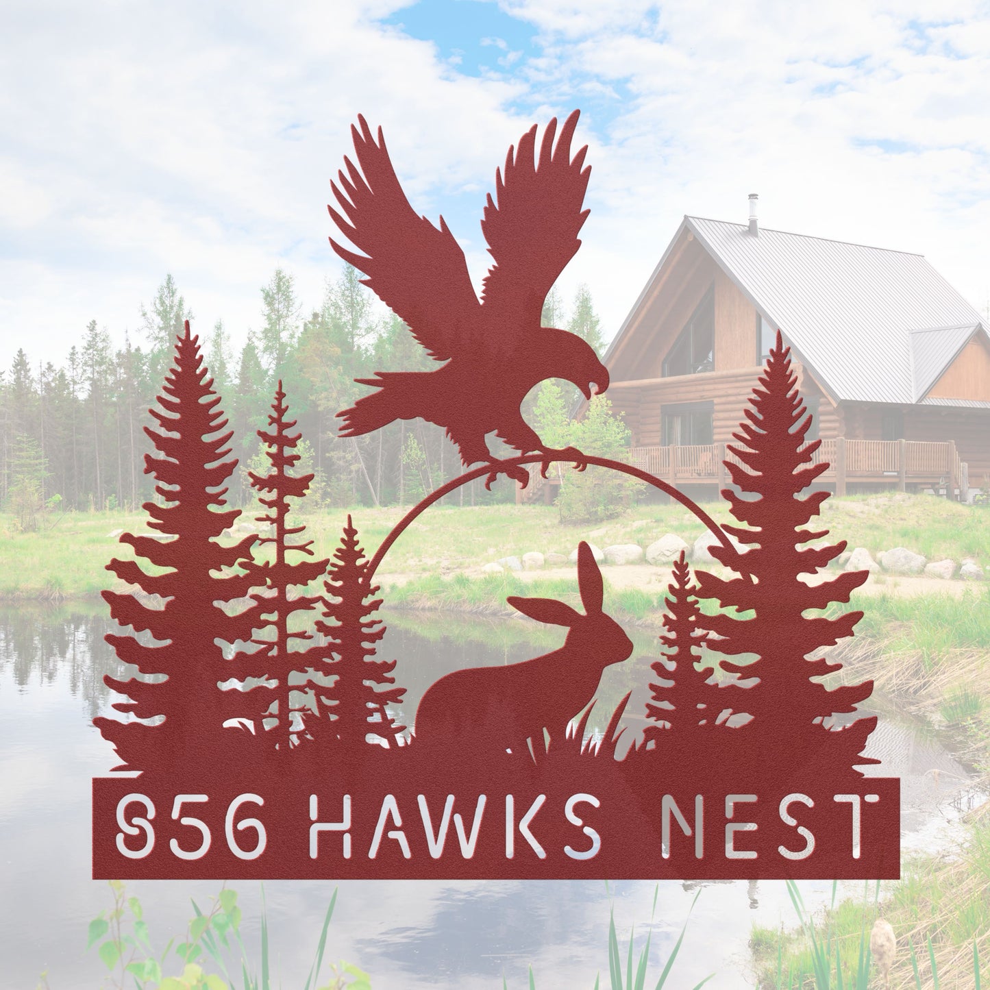 Eagle Hunting Address Sign