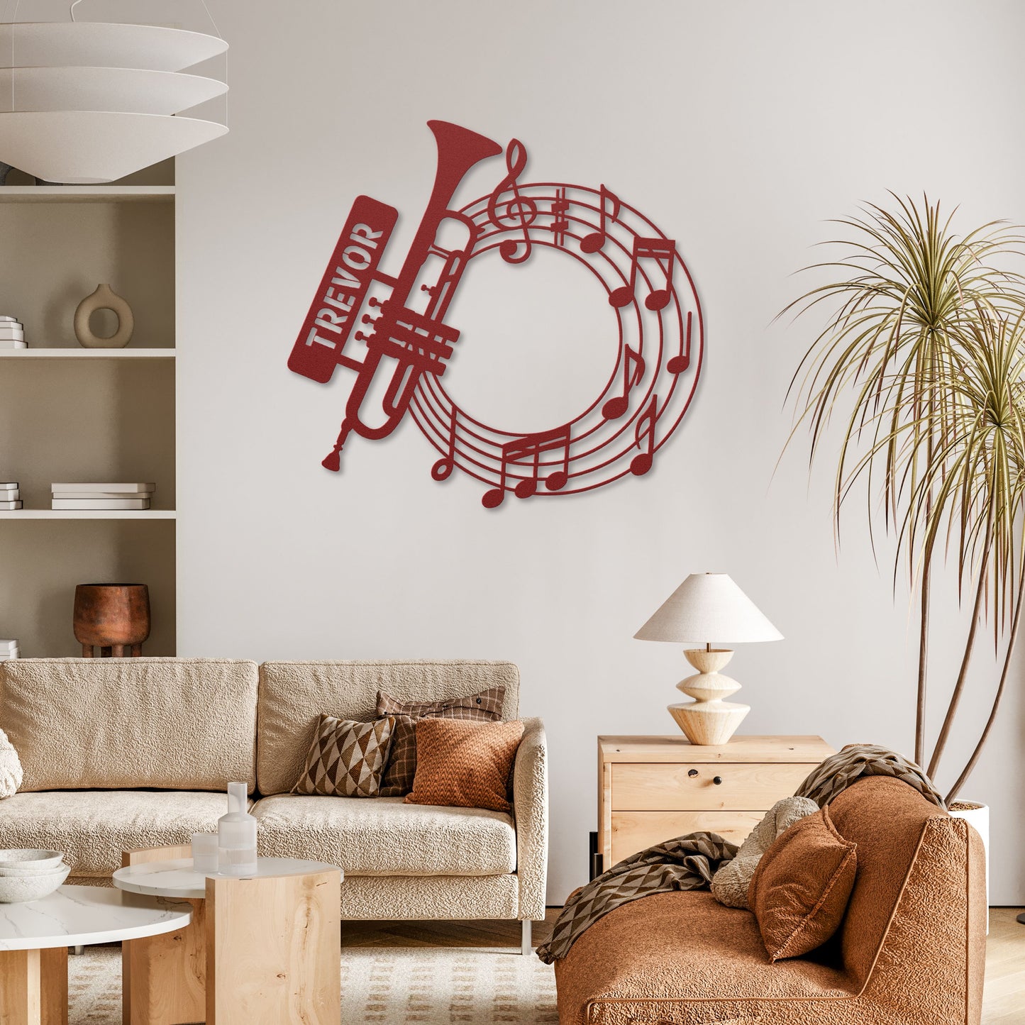 Musical Flute with Notes - Metal Sign