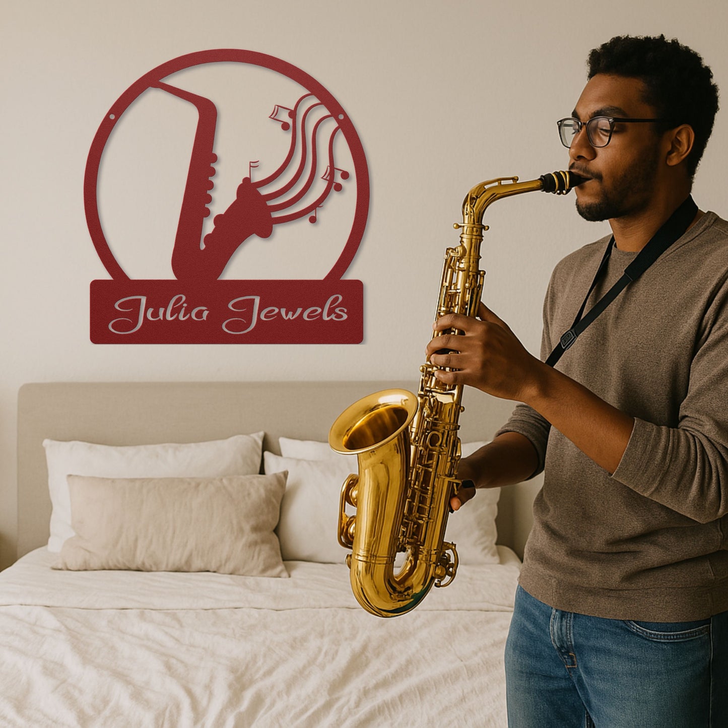 Musical Saxophone - Metal Sign