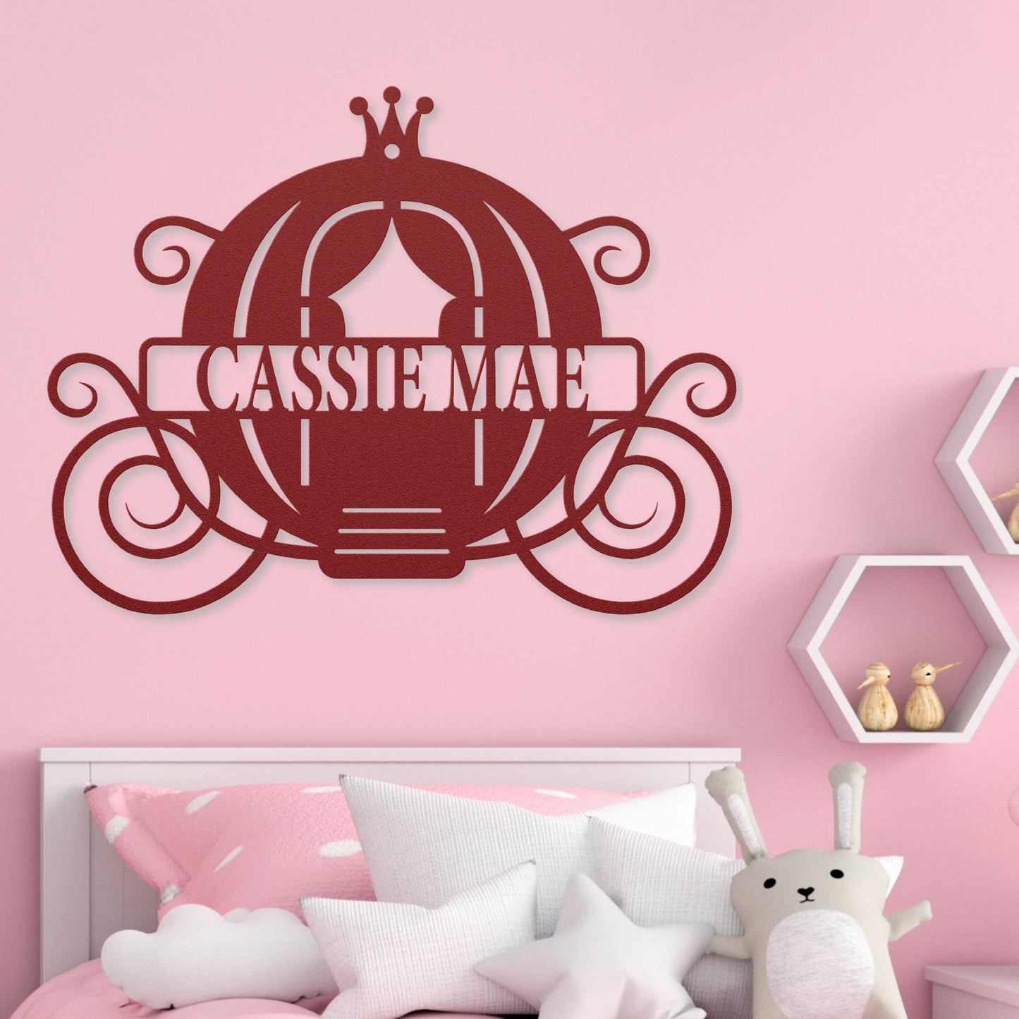 Princess Carriage Metal Wall Art - Personalized