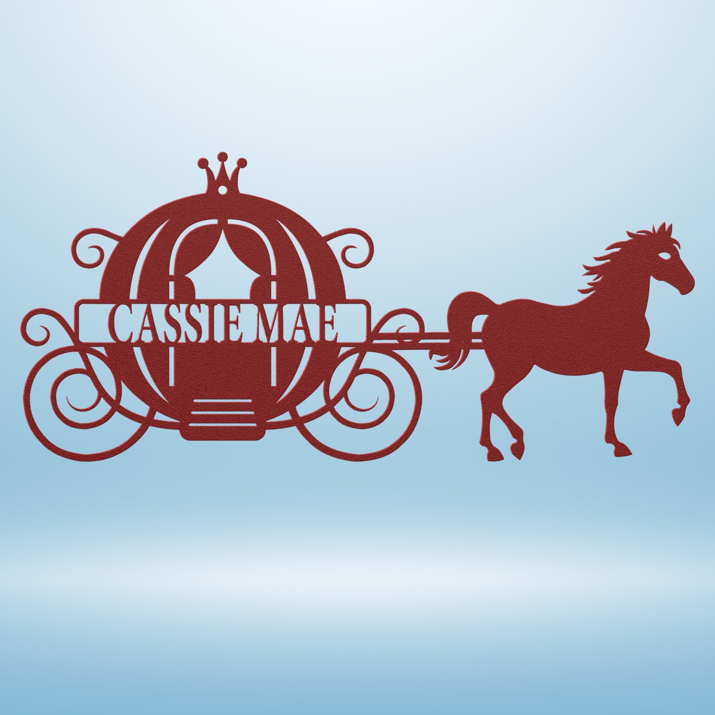 Princess Carriage with Horse Metal Wall Art