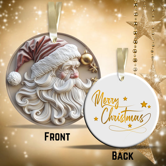 Red & Gold Christmas Ceramic Ornament 35-20