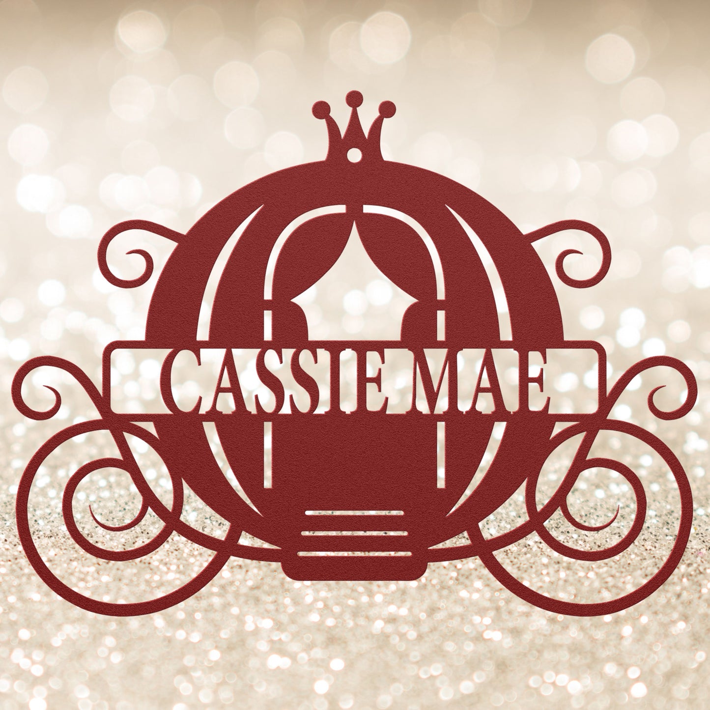 Princess Carriage Metal Wall Art - Personalized