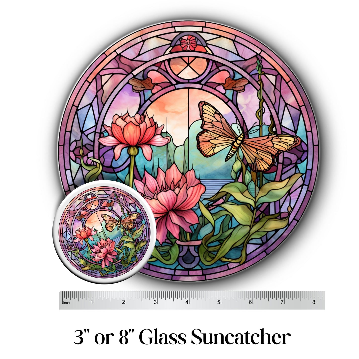 Glass Suncatcher Stained Glass 101-10 Whimsical Springtime