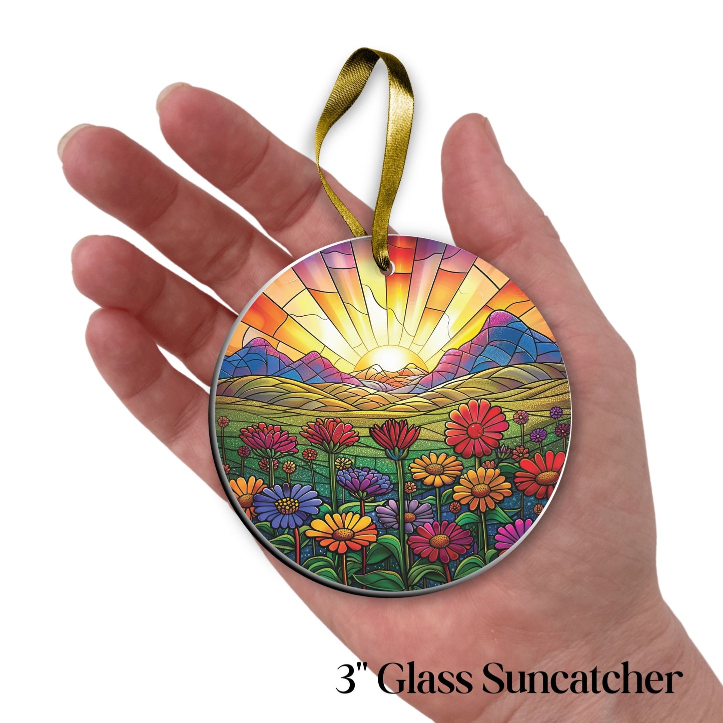 Glass Suncatcher Stained Glass 82-12 Field of Wildflowers