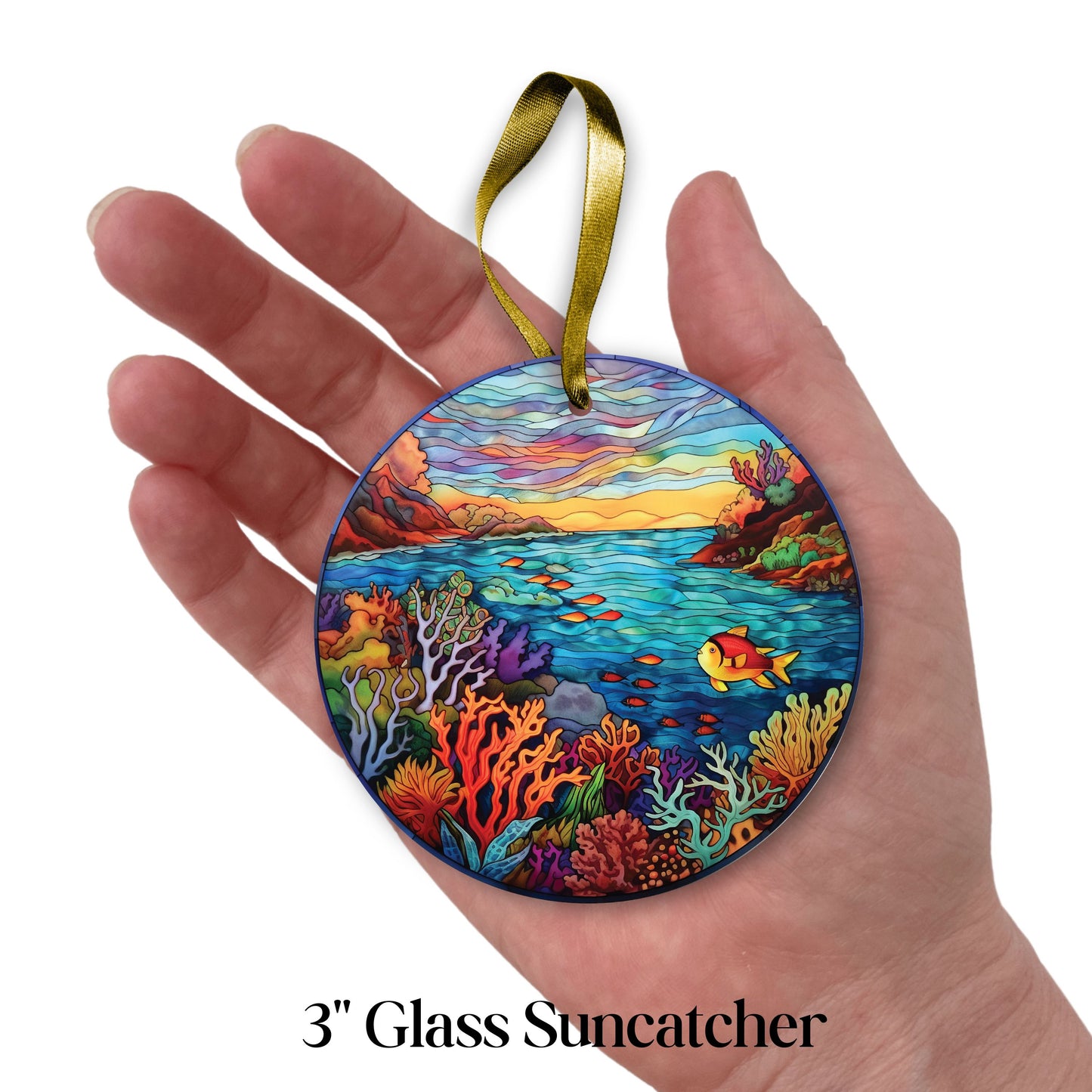 Glass Suncatcher Stained Glass 93-02 Barrier Reef