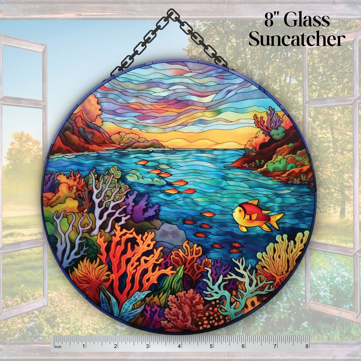 Glass Suncatcher Stained Glass 93-02 Barrier Reef