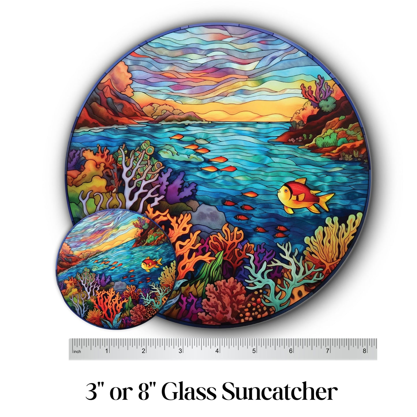Glass Suncatcher Stained Glass 93-02 Barrier Reef