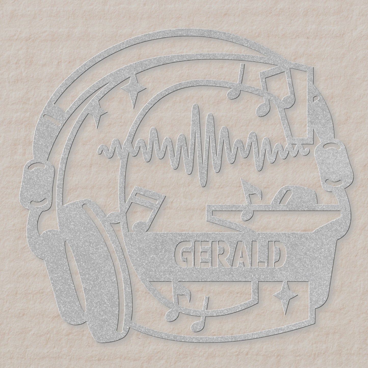Personalized Headphones Monogram Letter G - Metal Sign