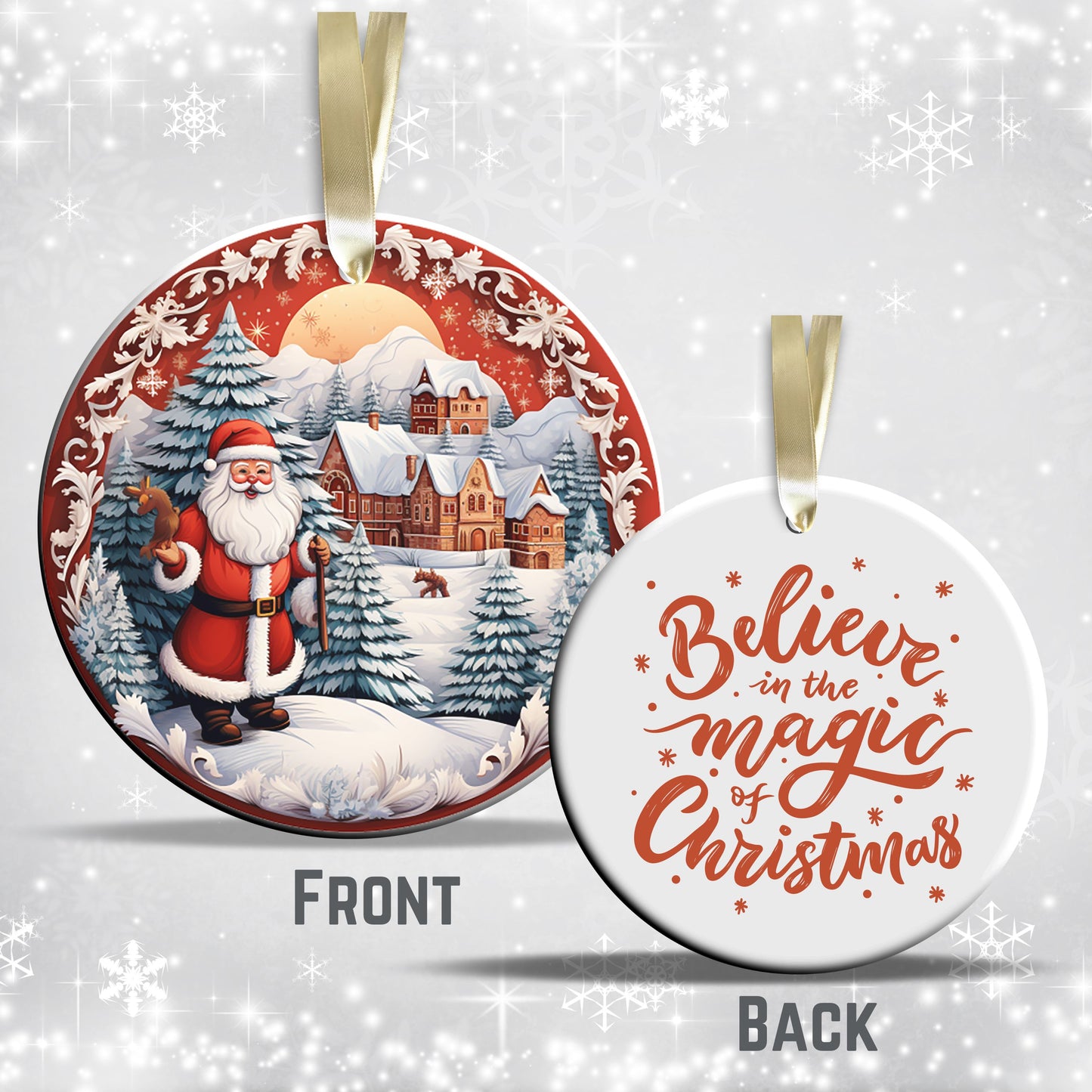 Santa Claus Ceramic Ornament 42-04