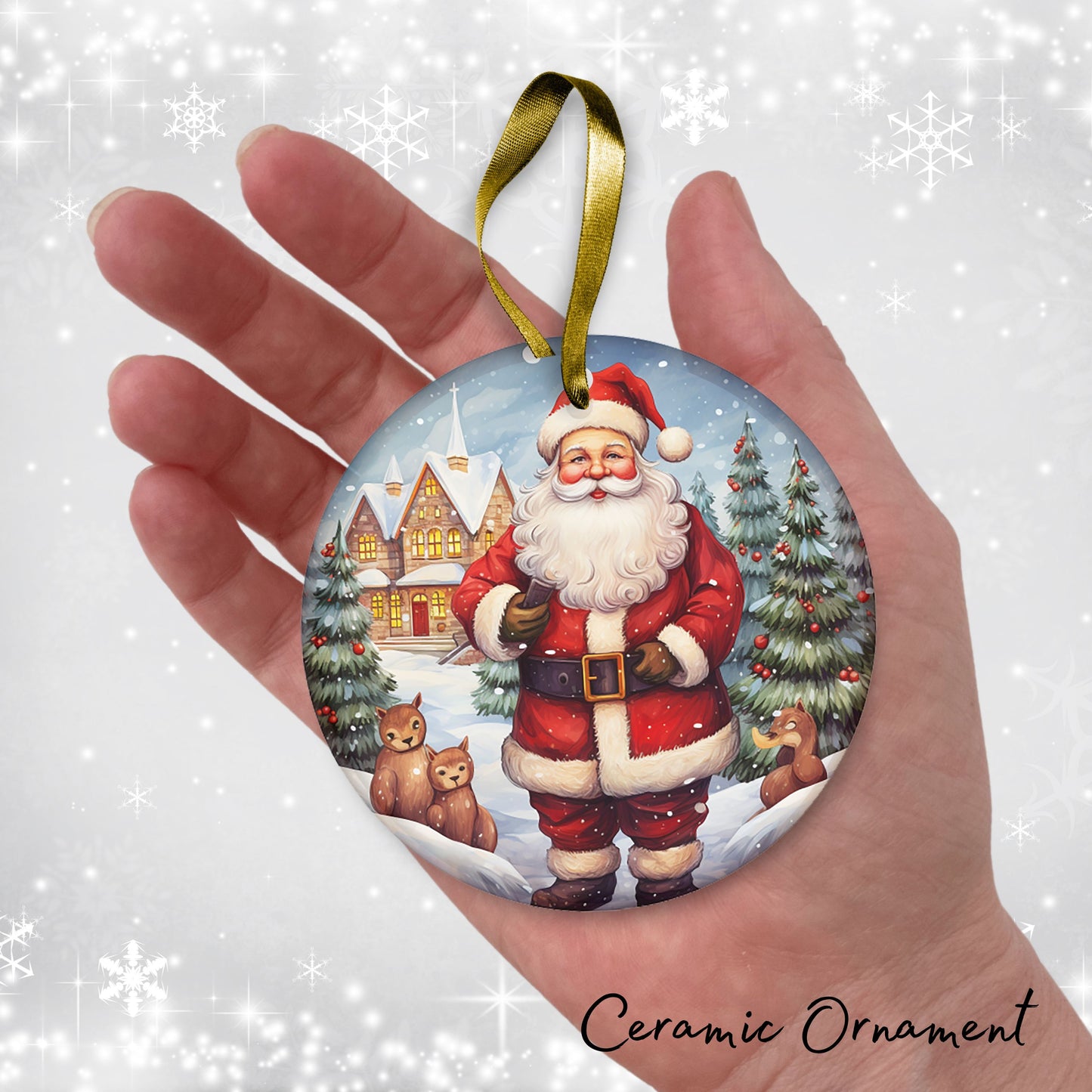Santa Claus Ceramic Ornament 42-05