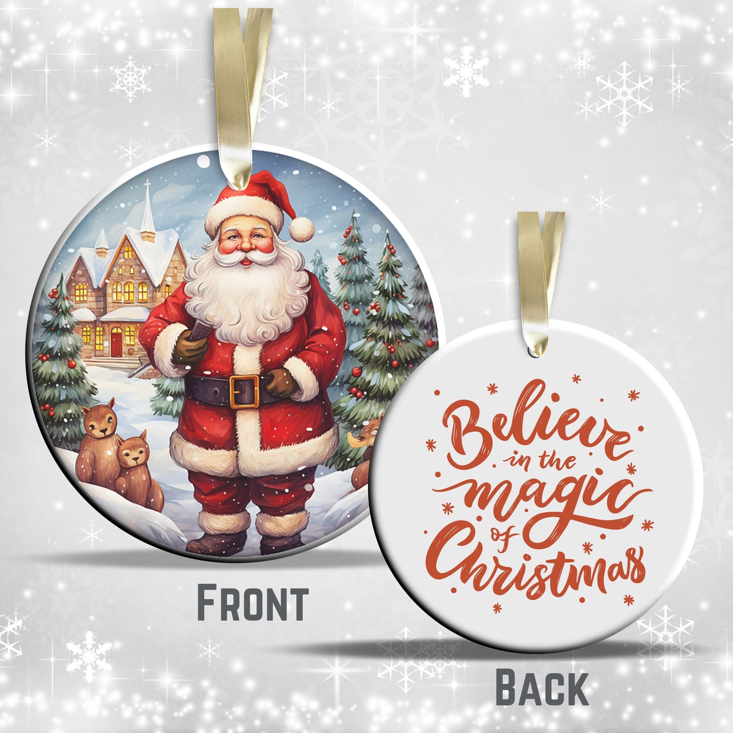 Santa Claus Ceramic Ornament 42-05