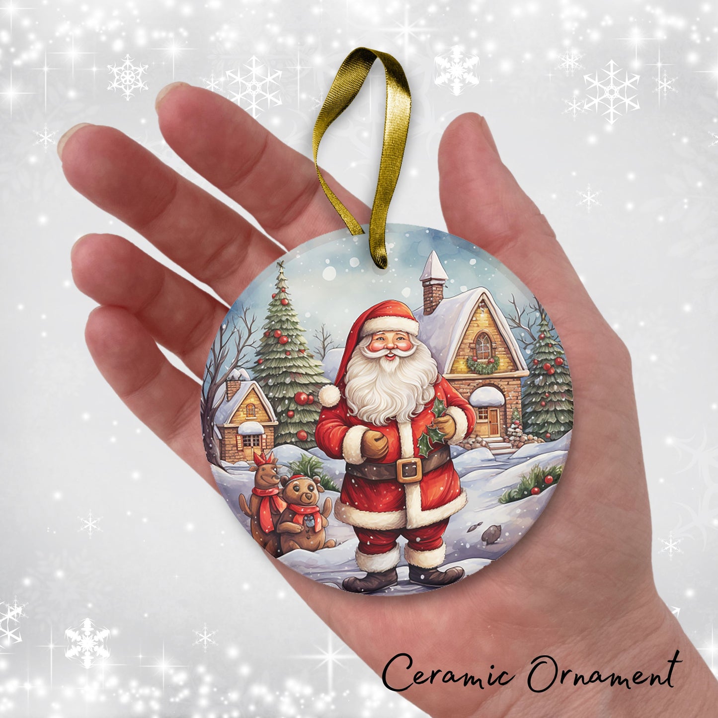 Santa Claus Ceramic Ornament 42-06