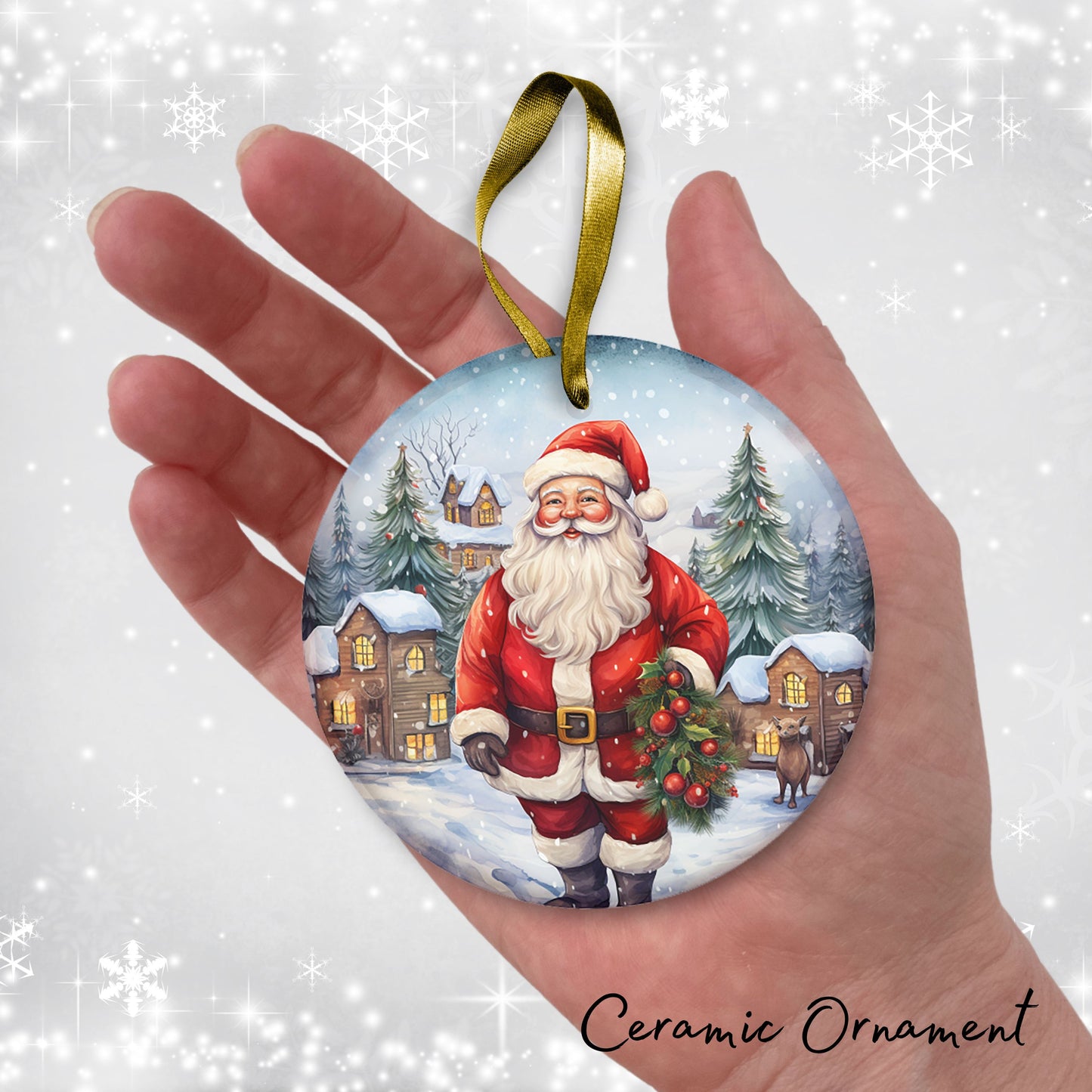 Santa Claus Ceramic Ornament 42-07