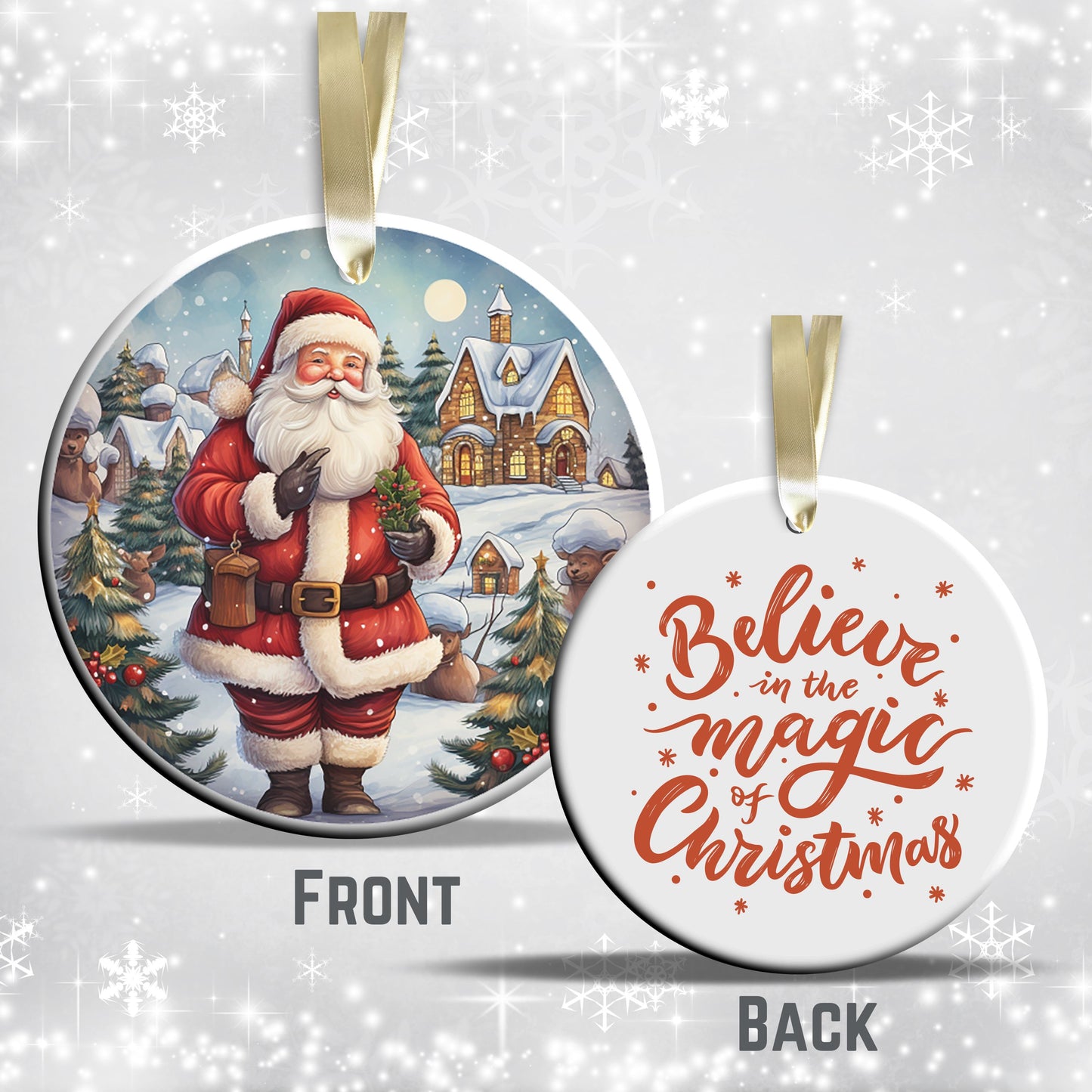 Santa Claus Ceramic Ornament 42-08