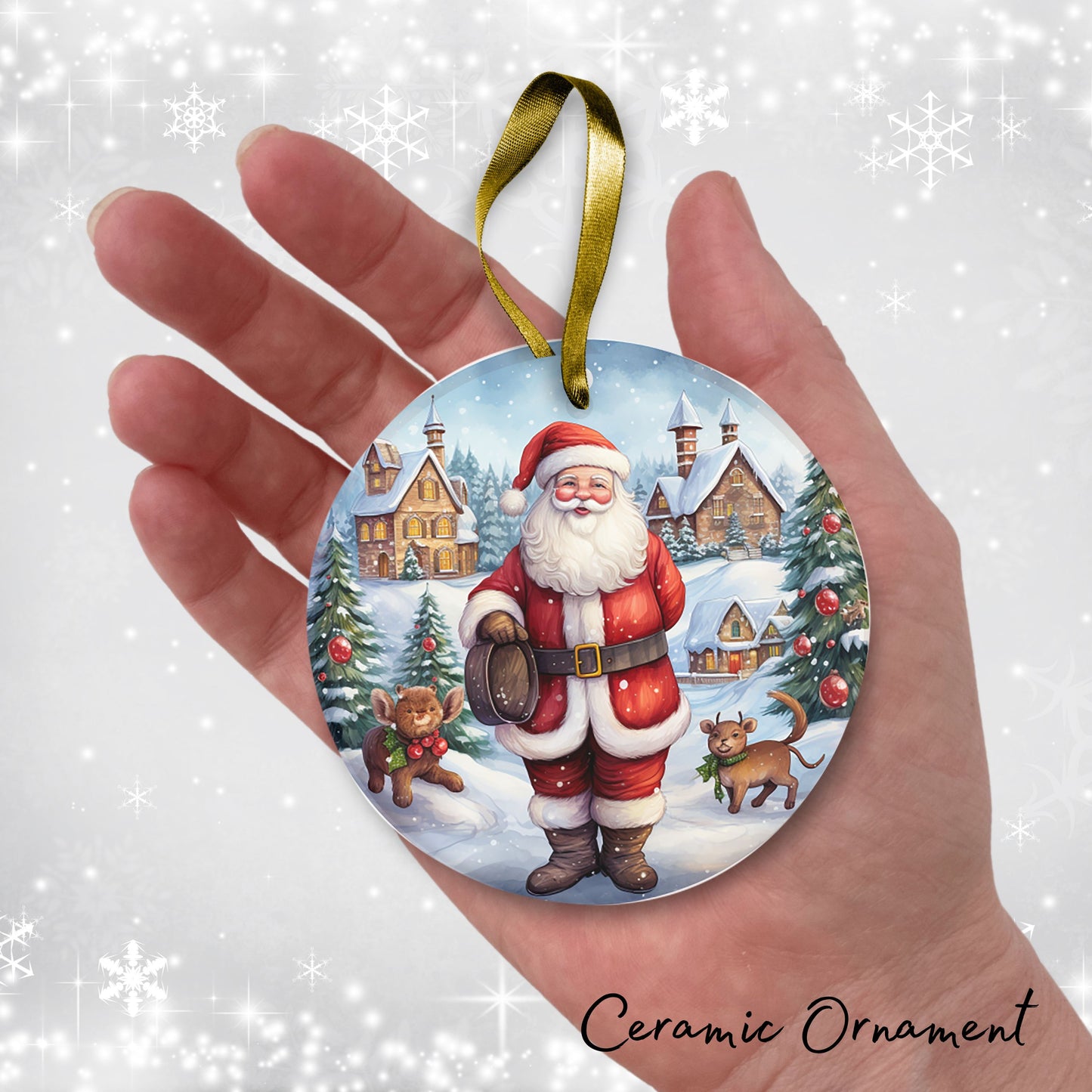 Santa Claus Ceramic Ornament 42-10