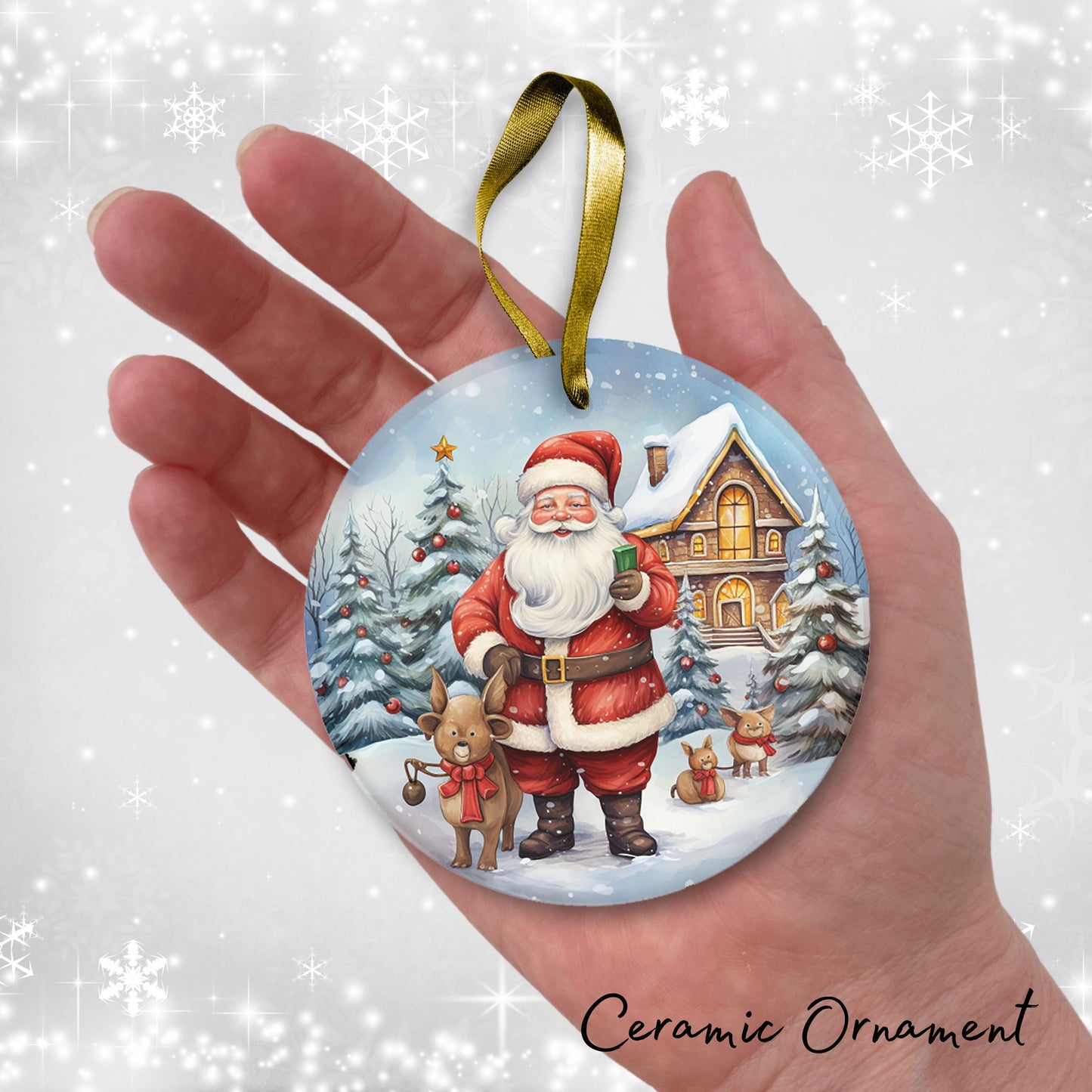 Santa Claus Ceramic Ornament 42-11
