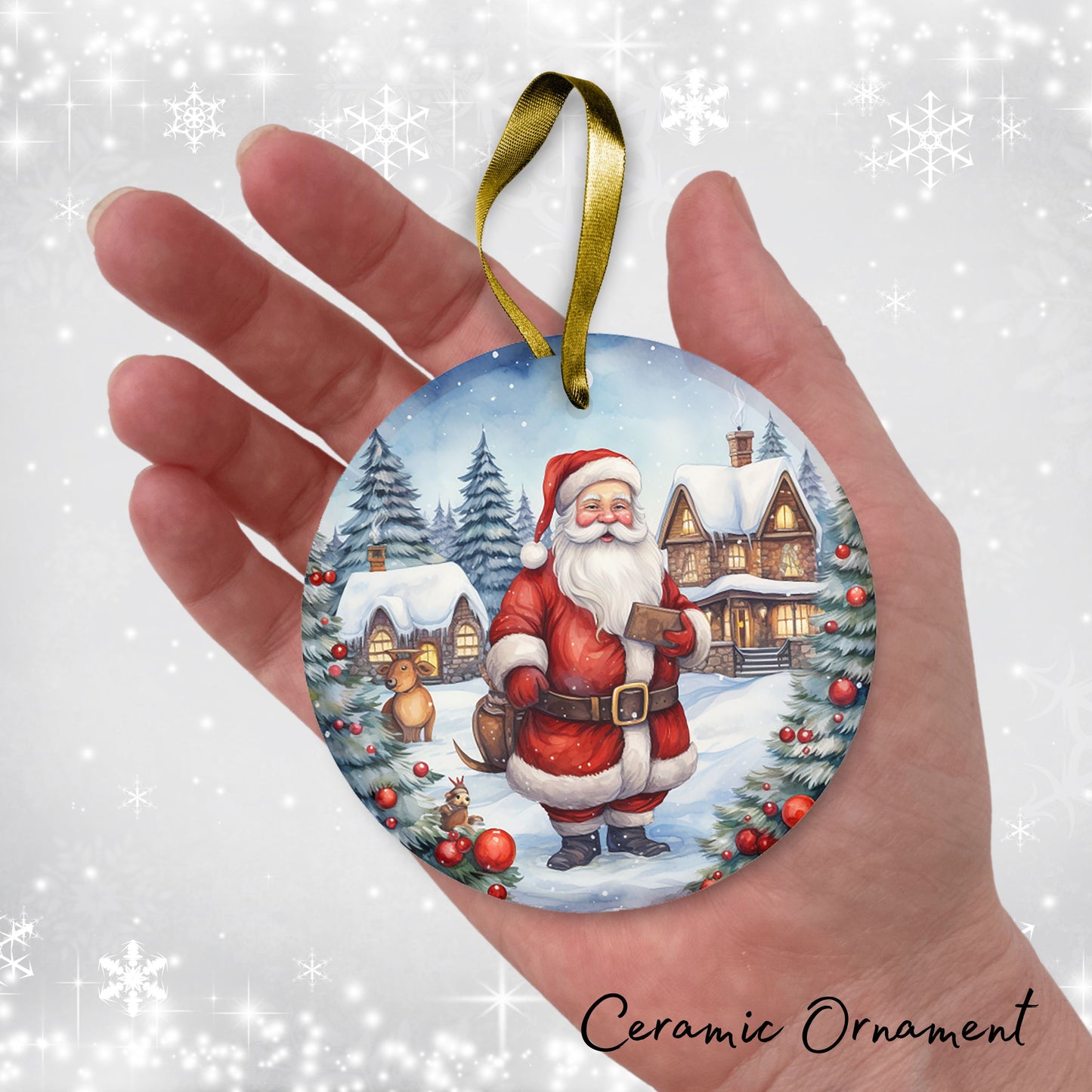 Santa Claus Ceramic Ornament 42-12
