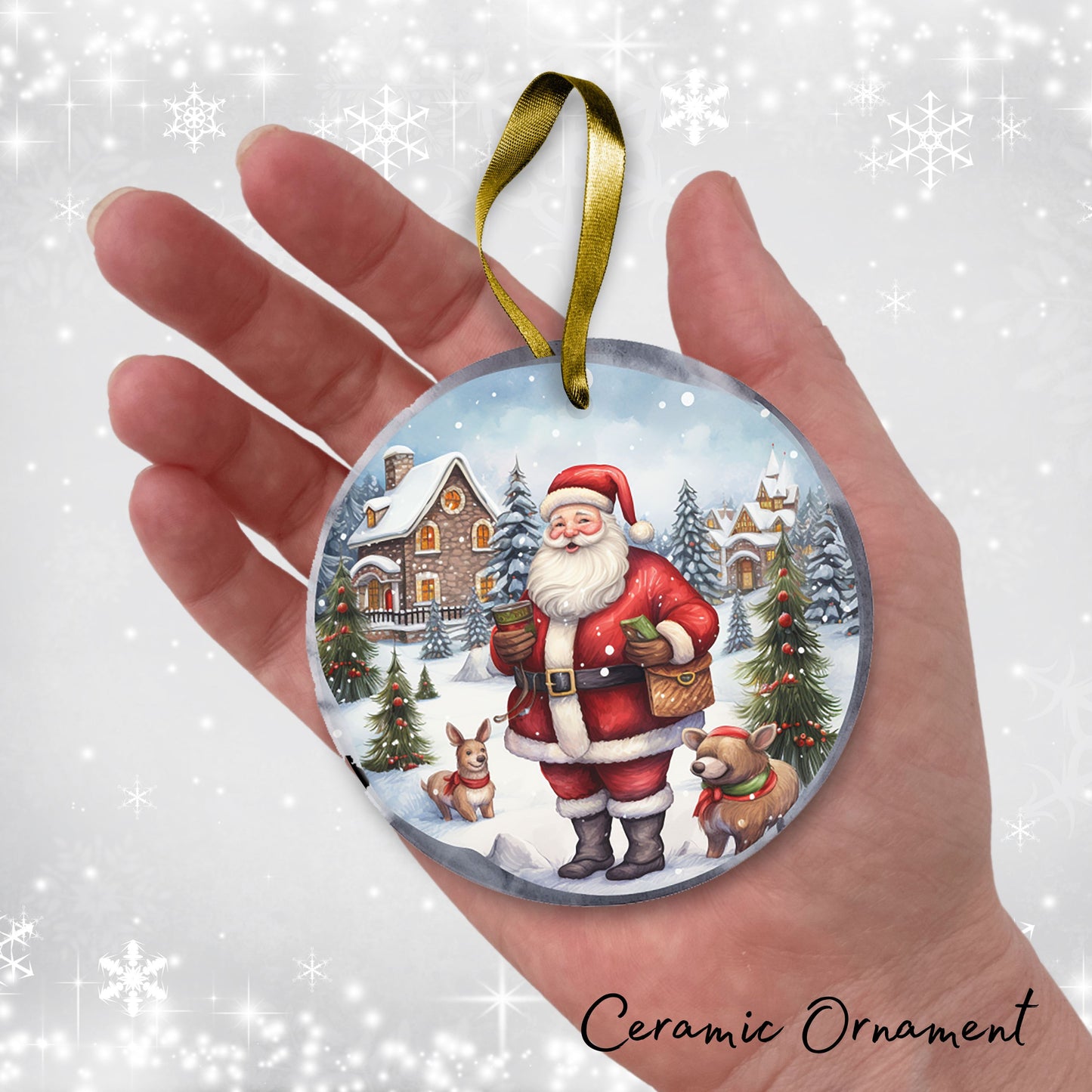 Santa Claus Ceramic Ornament 42-13