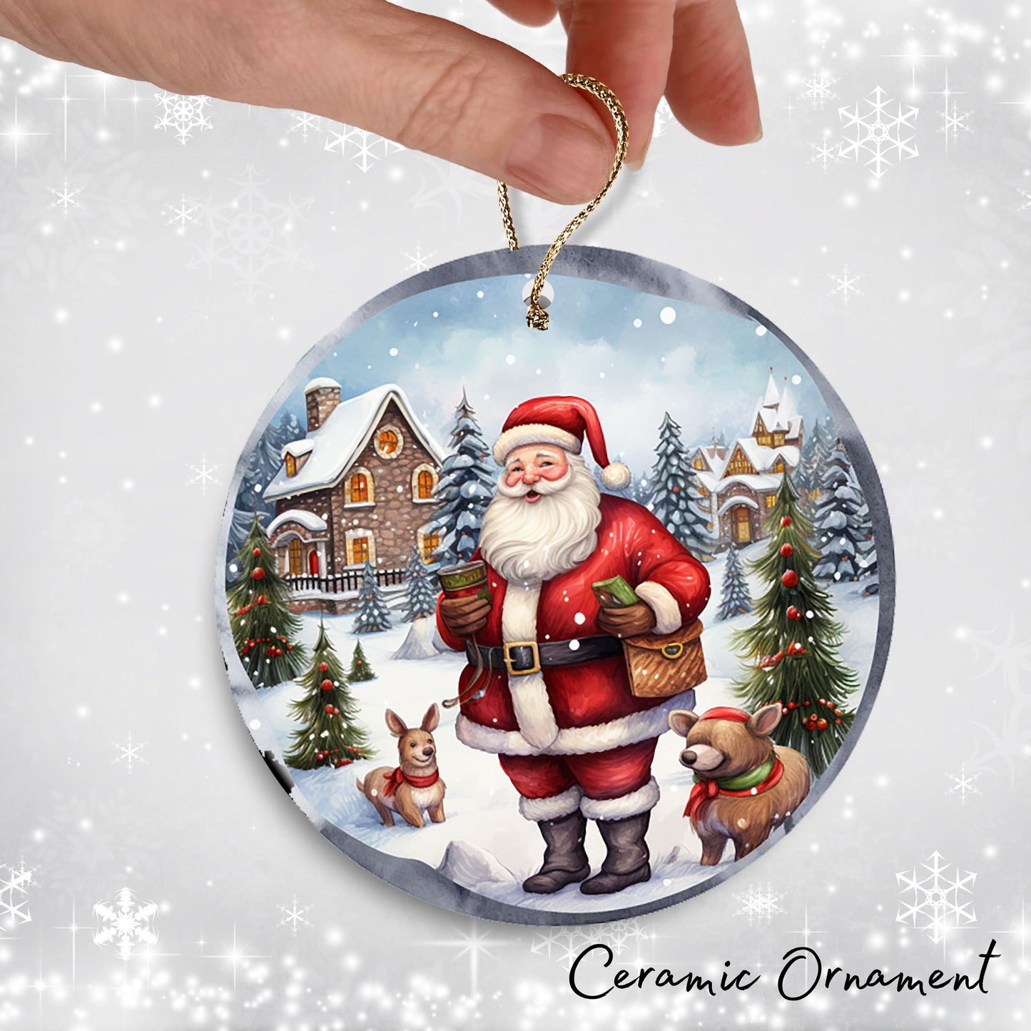 Santa Claus Ceramic Ornament 42-13