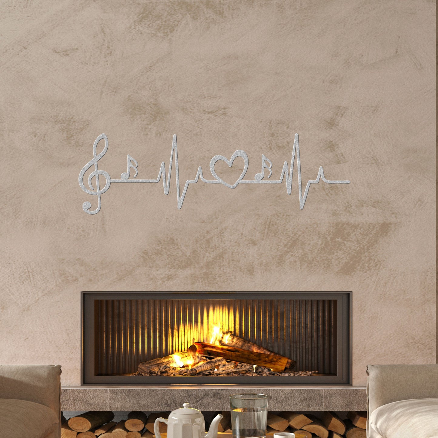 Heartbeat Music Note Wall