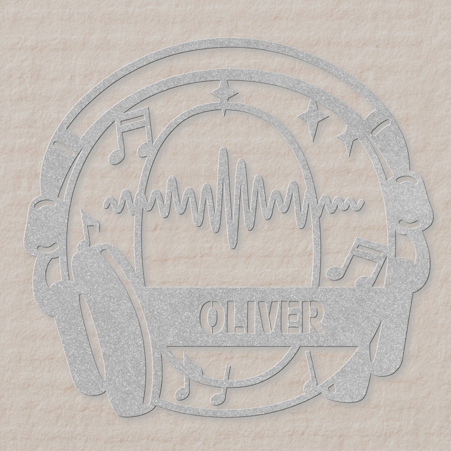 Personalized Headphones Monogram Letter O - Metal Sign