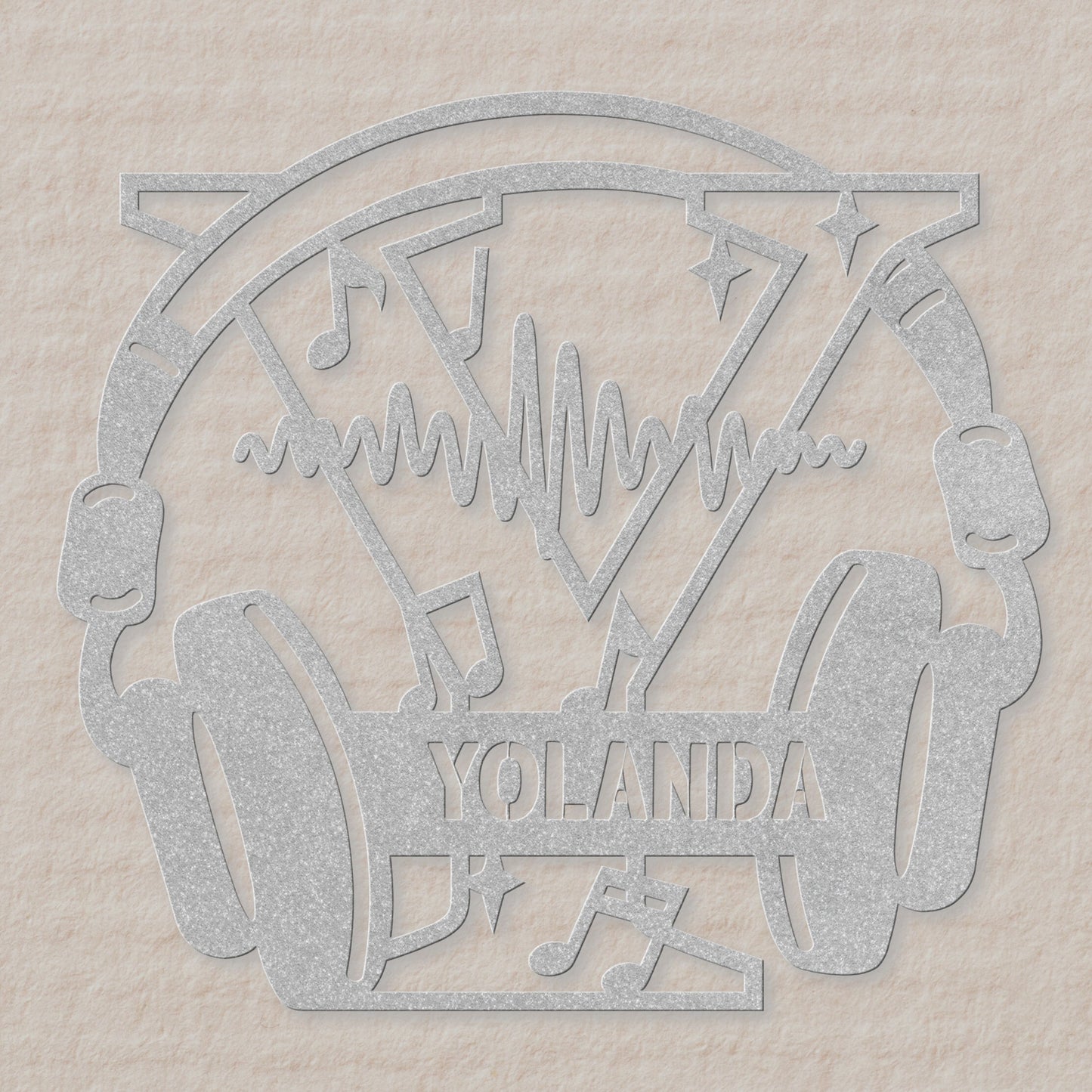 Personalized Headphones Monogram Letter Y Metal Sign