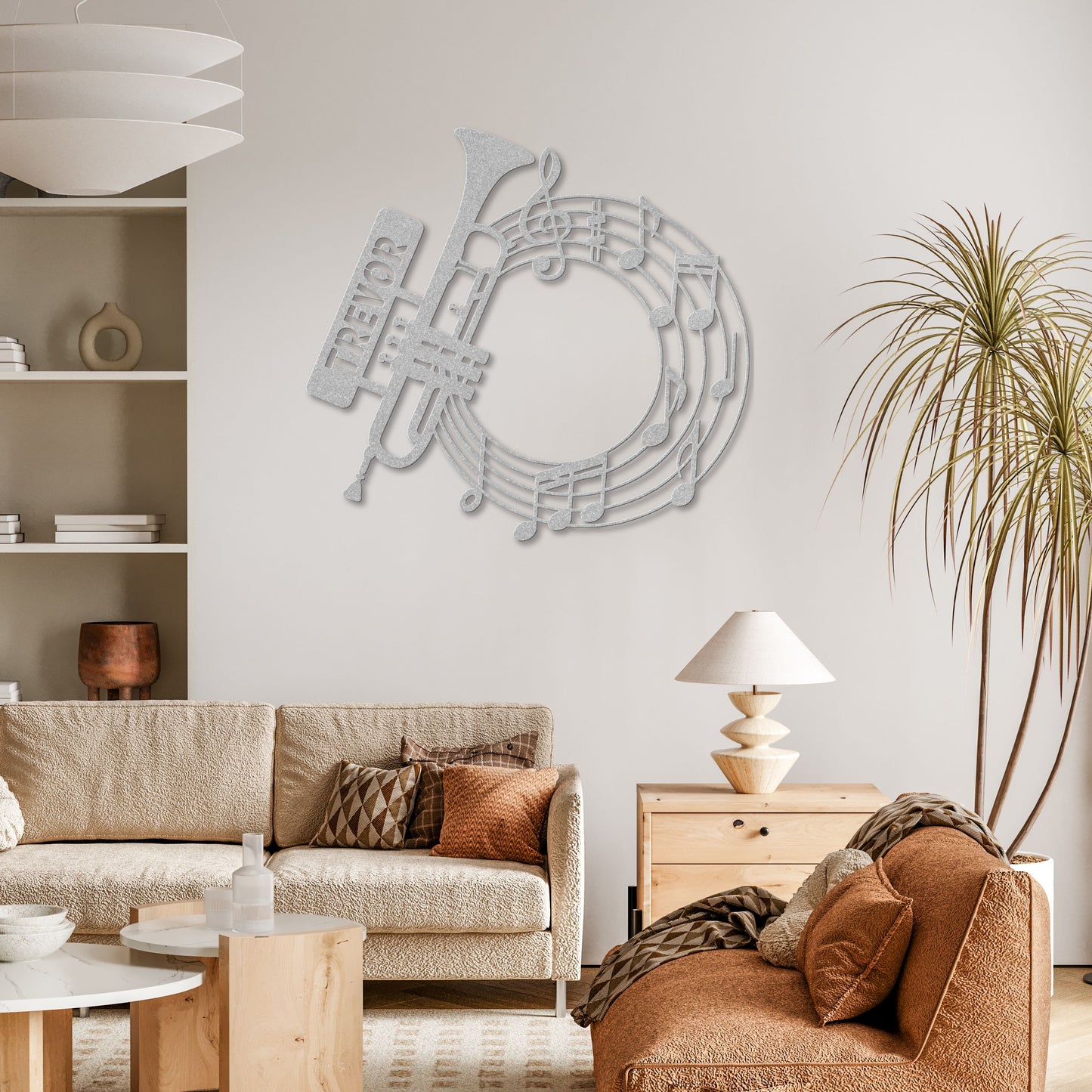 Musical Flute with Notes - Metal Sign