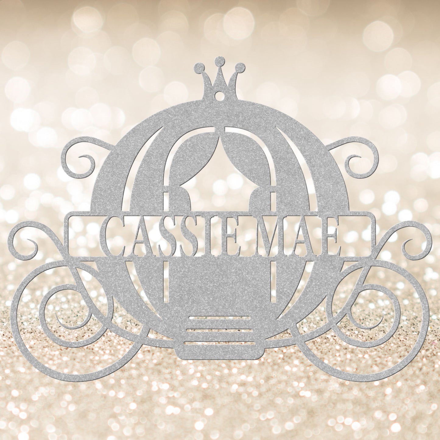 Princess Carriage Metal Wall Art - Personalized