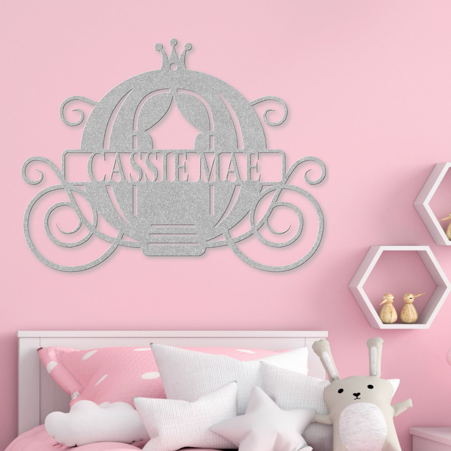 Princess Carriage Metal Wall Art - Personalized
