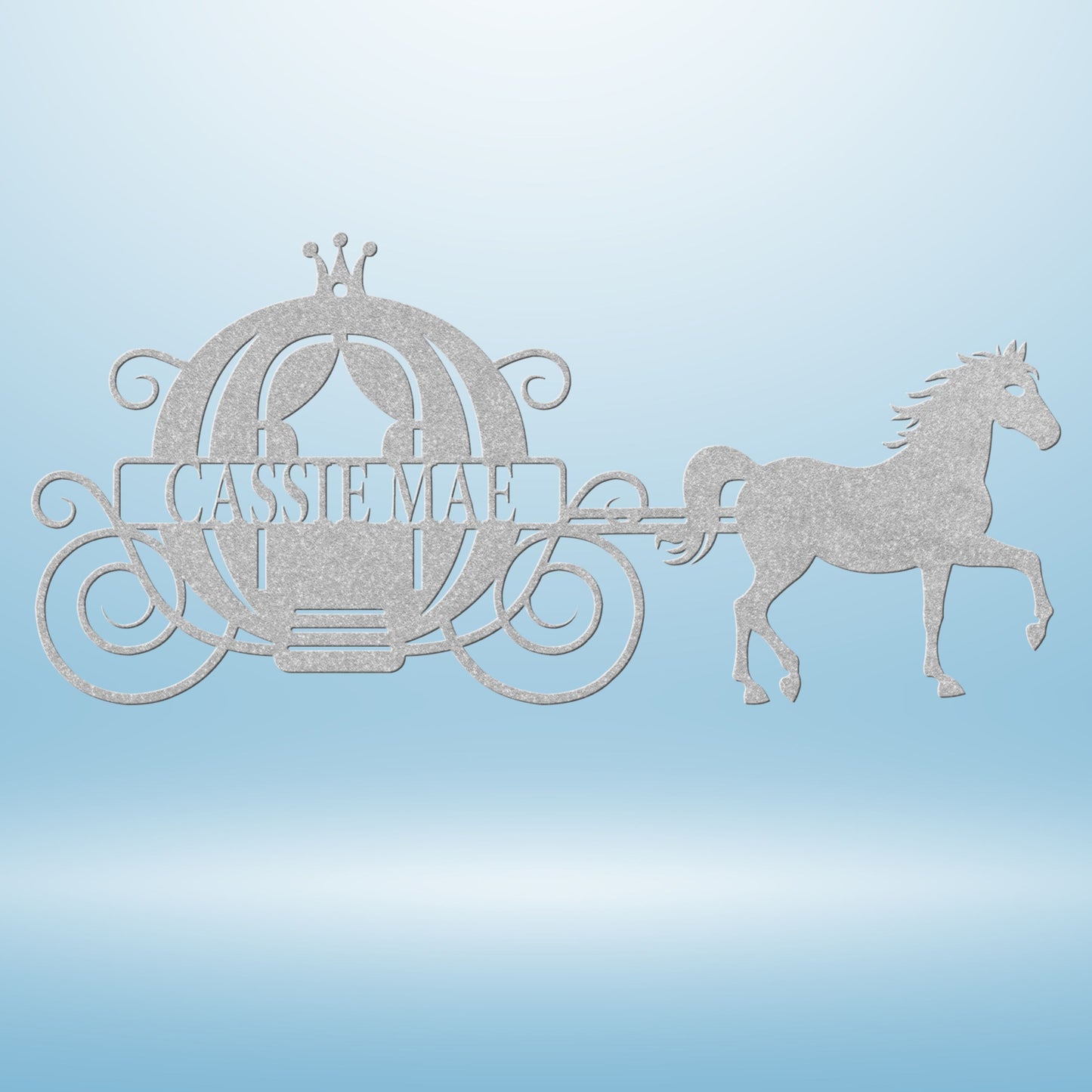 Princess Carriage with Horse Metal Wall Art