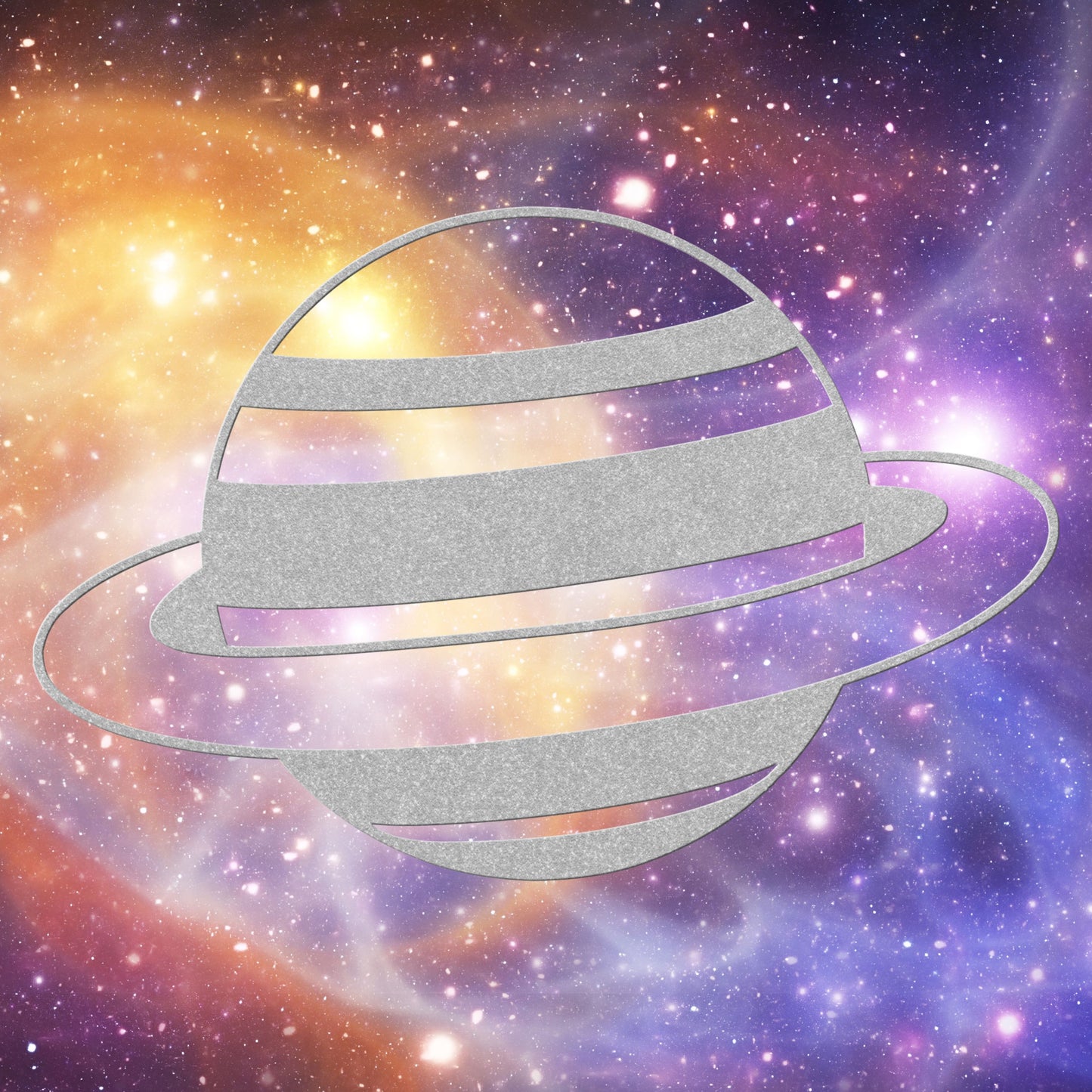 Planet Saturn Metal Sign