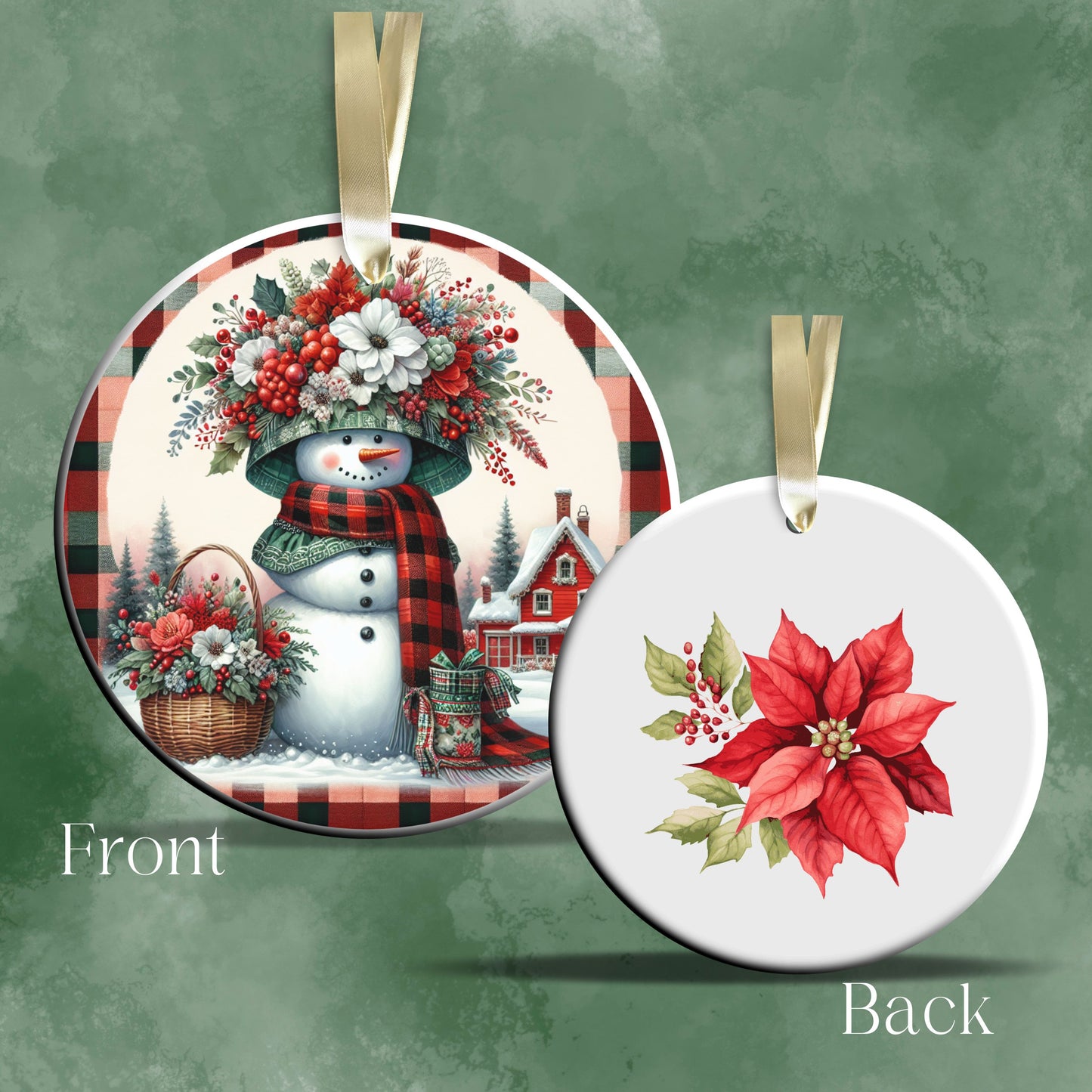 Snowman Christmas Ceramic Ornament 33-46