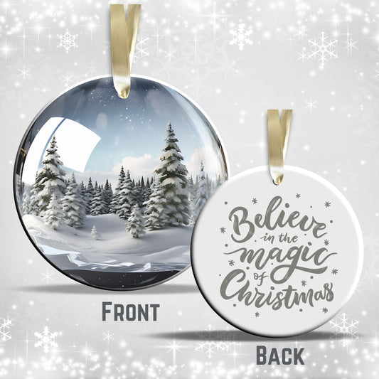 Snowy Landscape Globe Ceramic Ornament 48-19